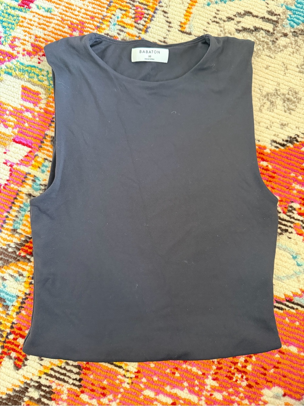 Babaton Black Sleeveless Crewneck Tank